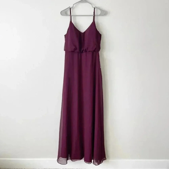 Birdy Grey Gwennie Bridesmaid Dress in Chiffon Cabernet Size Large NWT - Picture 6 of 9